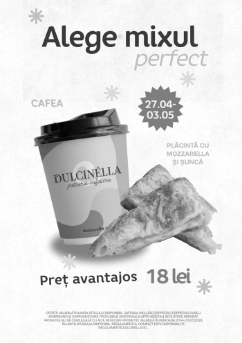 Combo Cafea+ Plăcintă cu Mozzarella